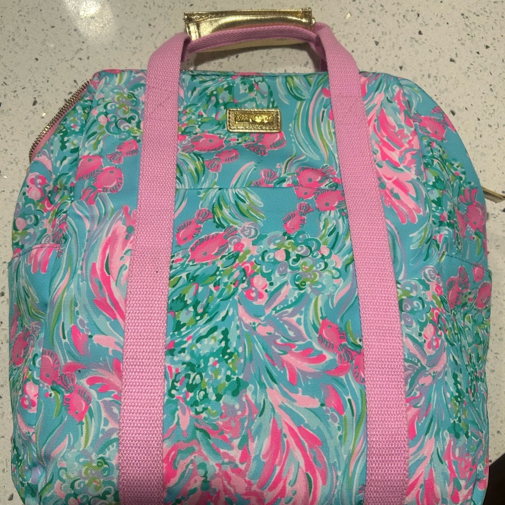 Lilly Pulitzer Pink and Blue Cooler Backpack